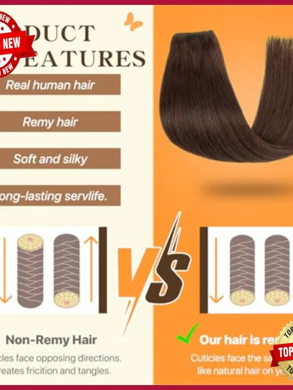 Thick Halo Hair Extensions 16 Inch Straight 100% Human Hair Invisible Wire